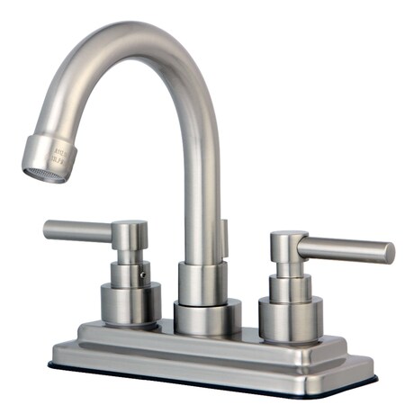 Kingston Brass KS8668EL Elinvar 4" Centerset Bathroom Faucet W/ Brass Pop-Up, Nickel KS8668EL
